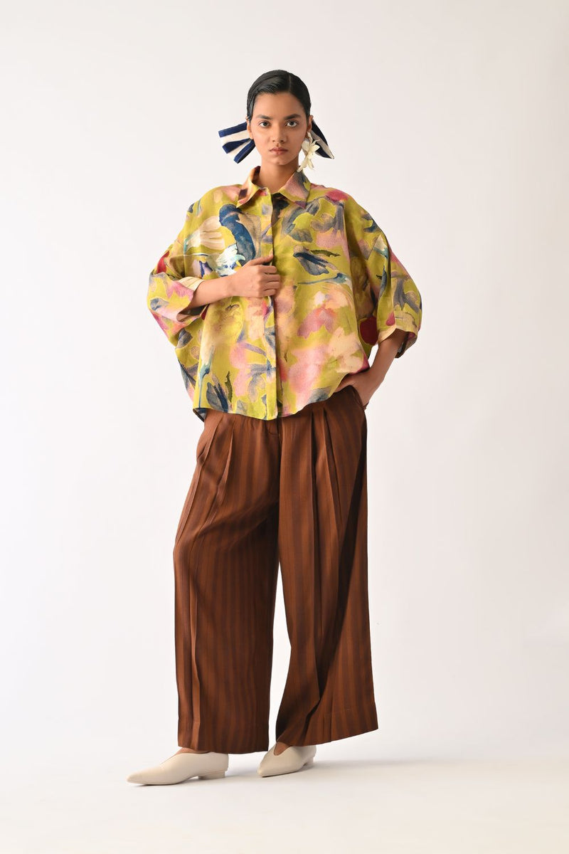 Liberty Olive Ae Shirt cotton top/shirt by O'Frida in olive for women Worldwide