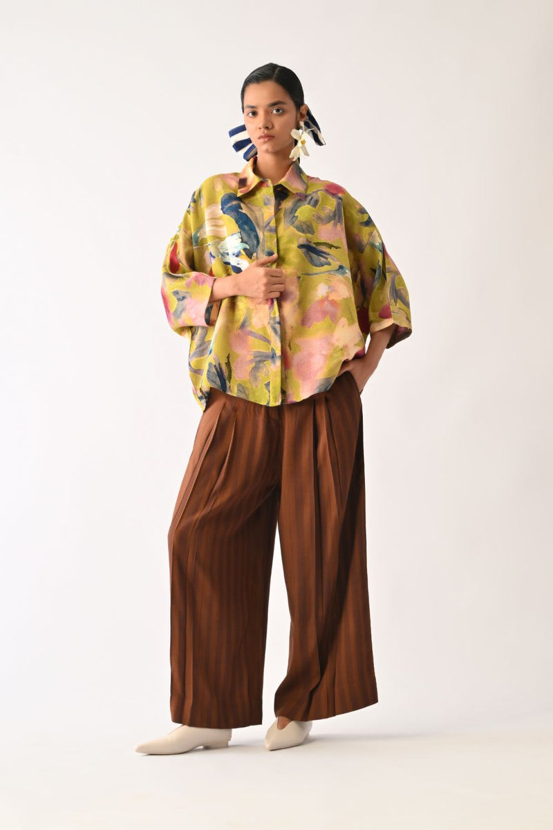 Liberty Olive Ae Shirt cotton top/shirt by O'Frida in olive for women Worldwide