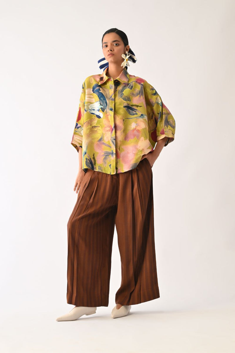 Liberty Olive Ae Shirt cotton top/shirt by O'Frida in olive for women Worldwide