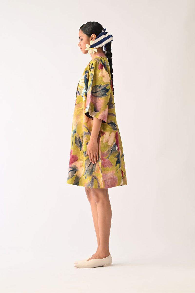 Liberty Olive Beach Dress cotton dress by O'Frida in olive for women Worldwide