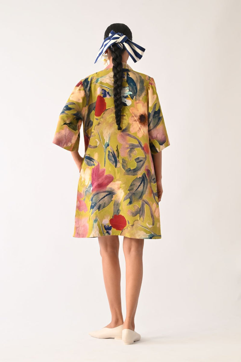 Liberty Olive Beach Dress cotton dress by O'Frida in olive for women Worldwide