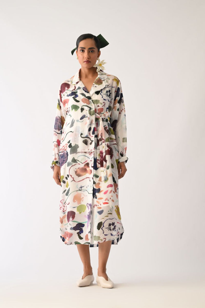 Luminia Ivory Wrap Dress organza dress by O'Frida in ivory for women Worldwide