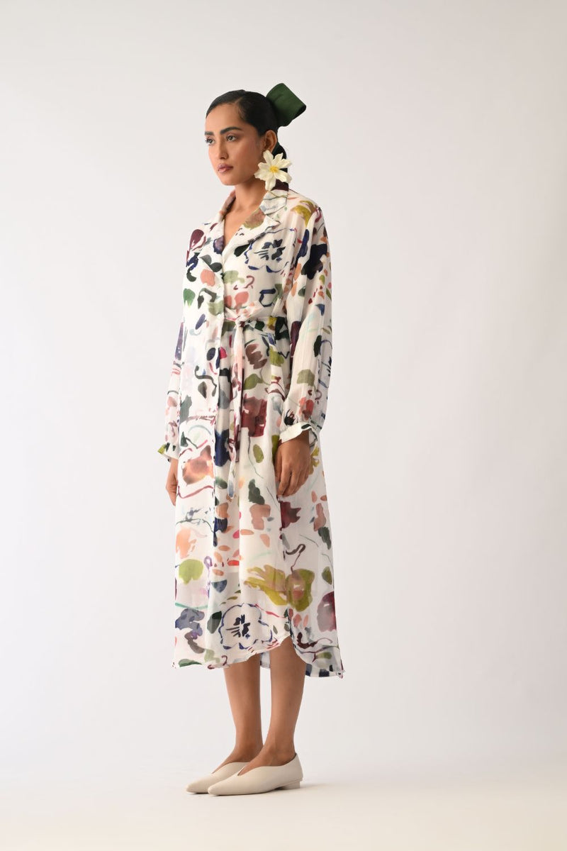 Luminia Ivory Wrap Dress organza dress by O'Frida in ivory for women Worldwide