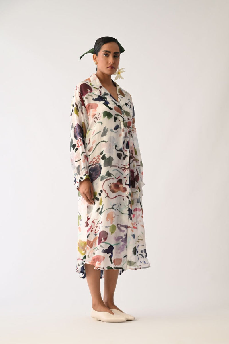 Luminia Ivory Wrap Dress organza dress by O'Frida in ivory for women Worldwide