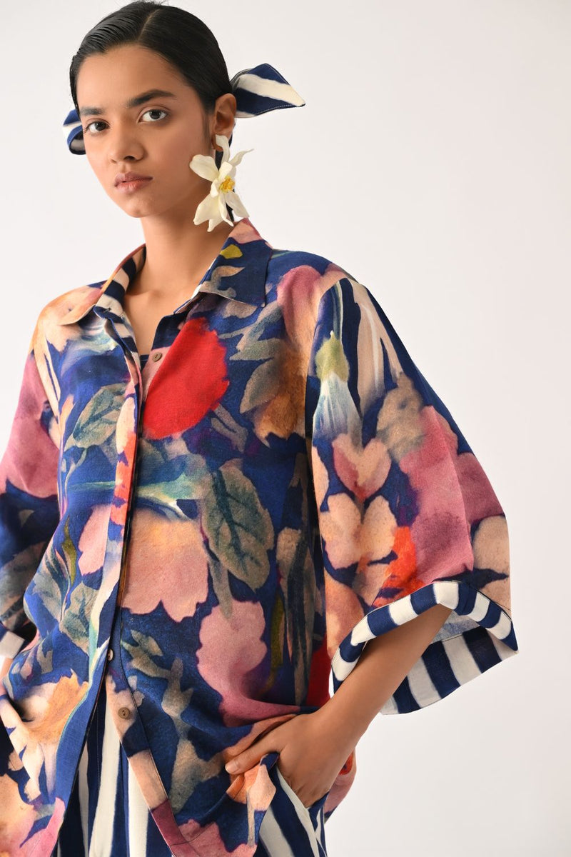 Liberty RB Ivy Shirt cotton top/shirt by O'Frida in royal blue for women Worldwide