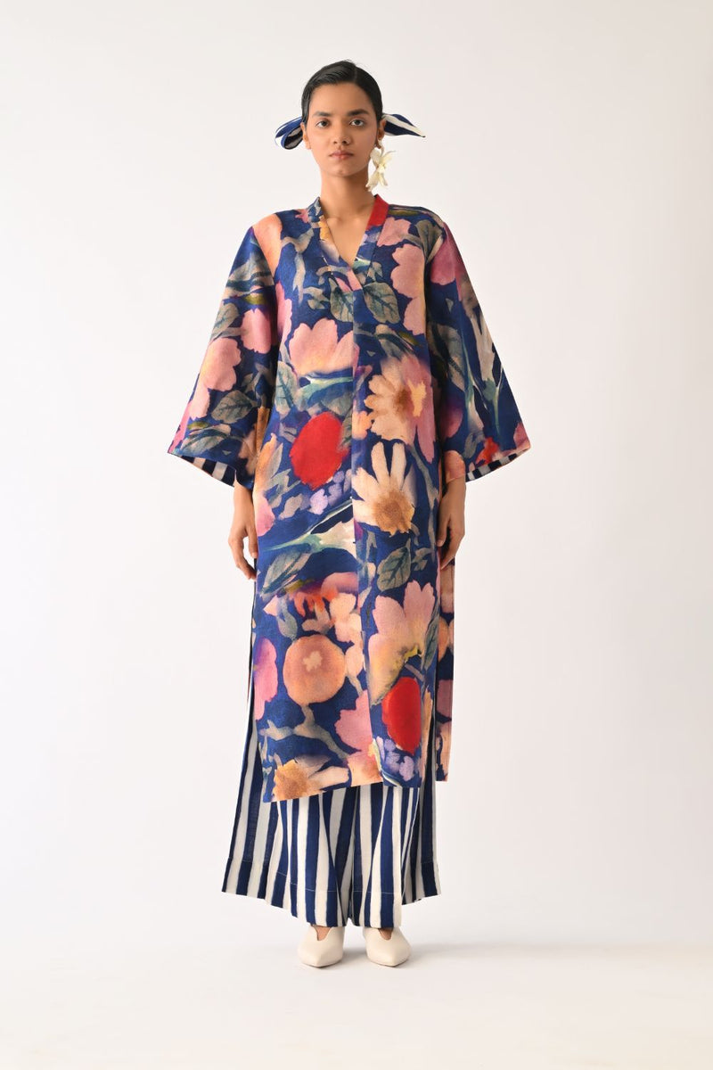 Liberty RB Kurta cotton light kurta set by O'Frida in royal blue for women Worldwide