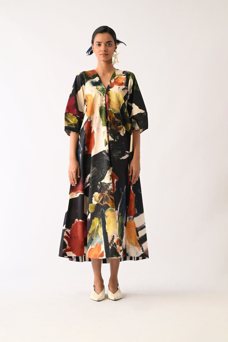 Noir Mayflower Dress cotton dress by O'Frida in multicolour for women Worldwide