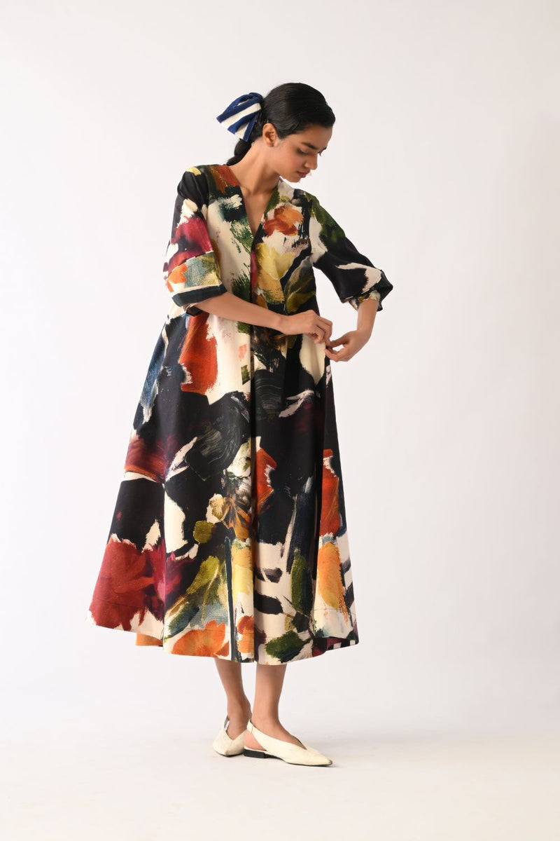 Noir Mayflower Dress cotton dress by O'Frida in multicolour for women Worldwide