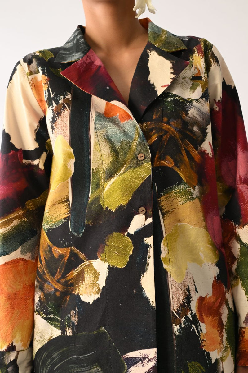 Noir Cuban Shirt cotton top/shirt by O'Frida in multicolour for women Worldwide