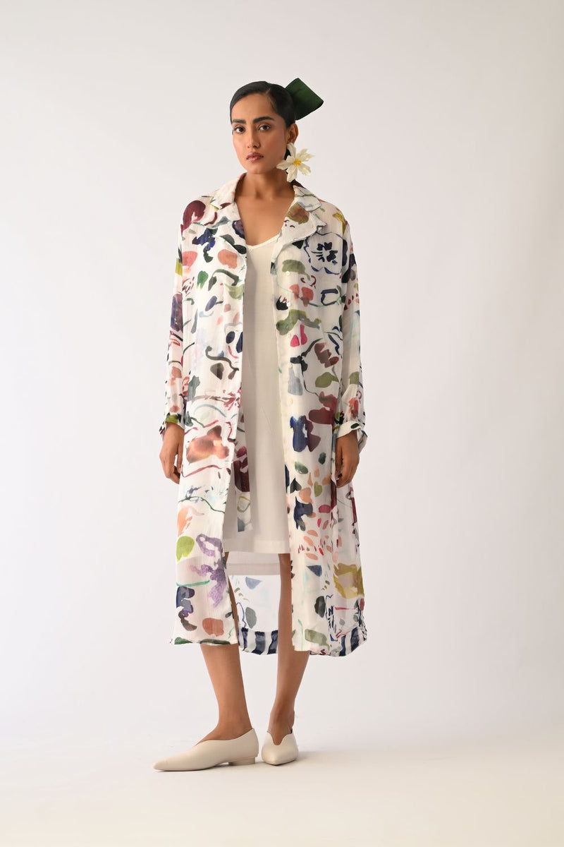 Ivory Slip Dress poplin dress by O'Frida in ivory for women Worldwide