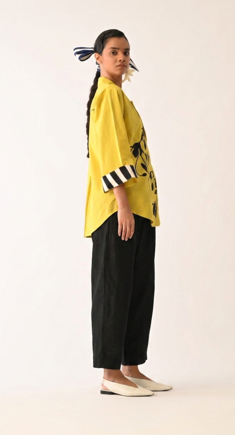 Mono Citrus Psyflora Appliqué Set poplin co-ord set by O'Frida in citrus for women Worldwide