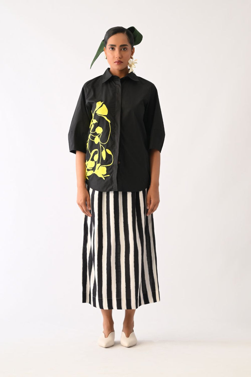 Mono Black Lantern Appliqué Set poplin co-ord set by O'Frida in black & white for women Worldwide