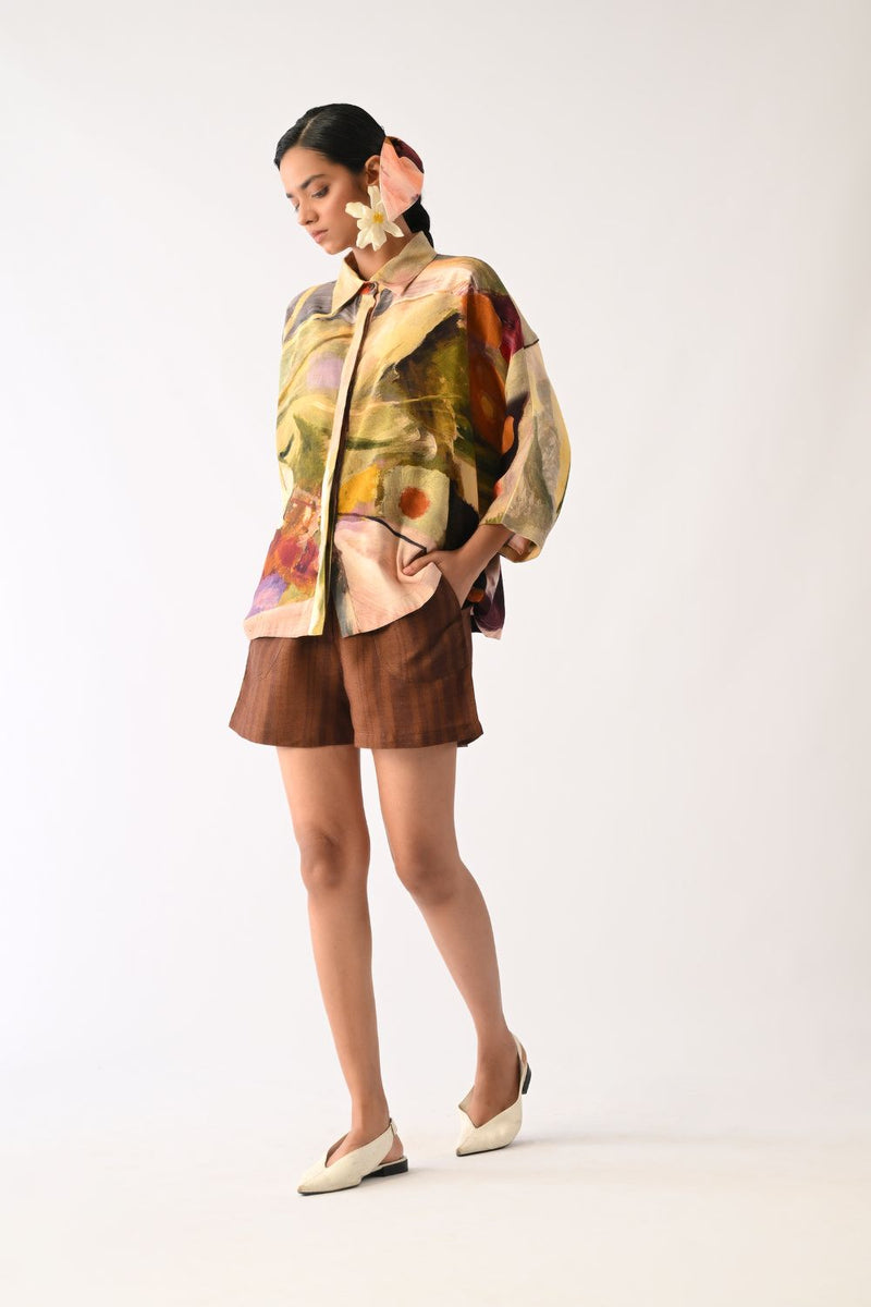 Pollen AE Shirt Set cotton co-ord set by O'Frida in multicolour for women Worldwide