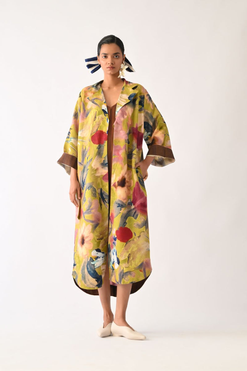 Liberty Olive Wrap Dress Set cotton co-ord set by O'Frida in olive for women Worldwide