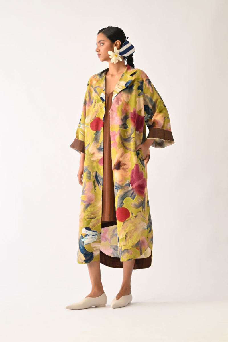 Liberty Olive Wrap Dress Set cotton co-ord set by O'Frida in olive for women Worldwide
