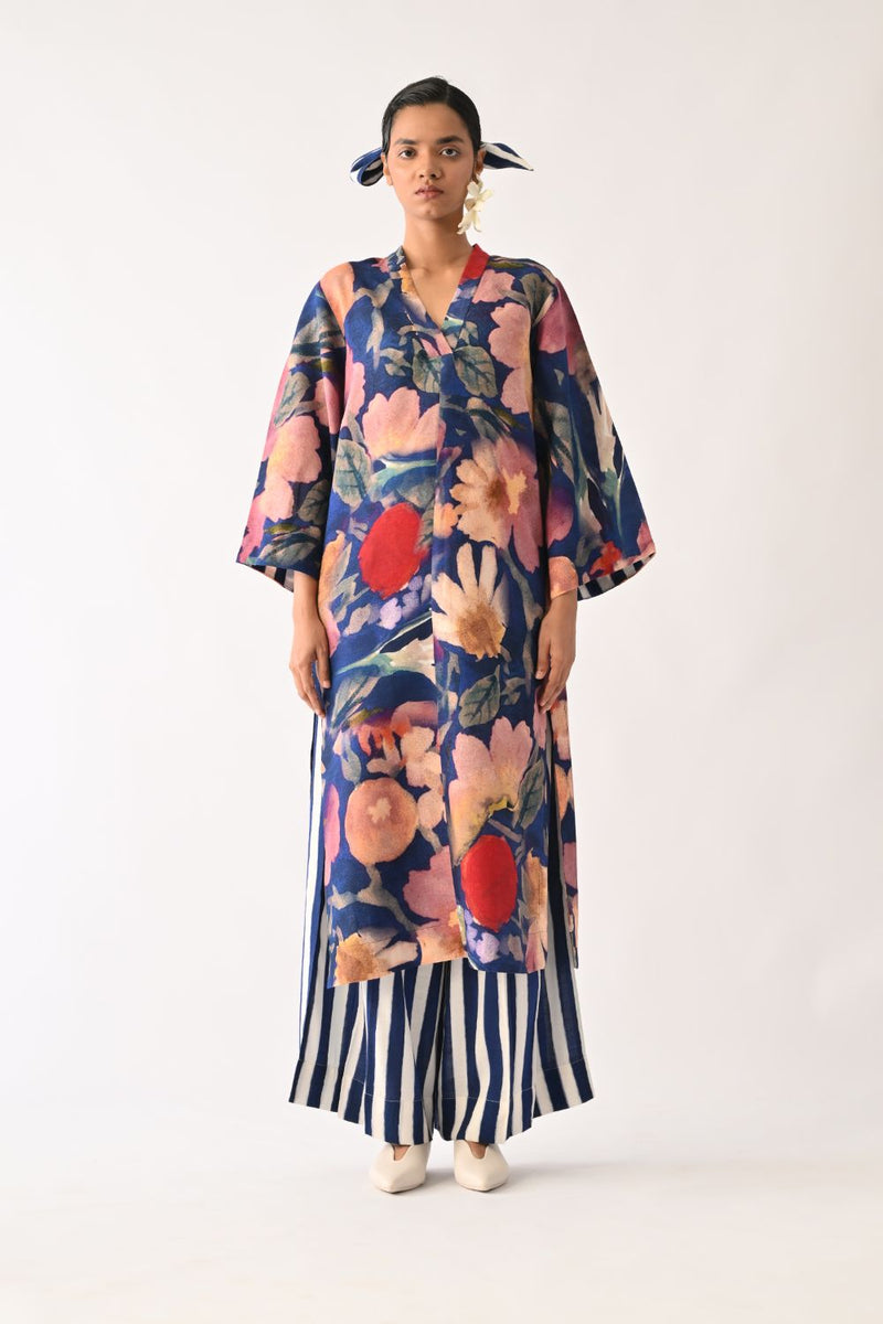 Liberty RB Kurta Set cotton light kurta set by O'Frida in royal blue for women Worldwide