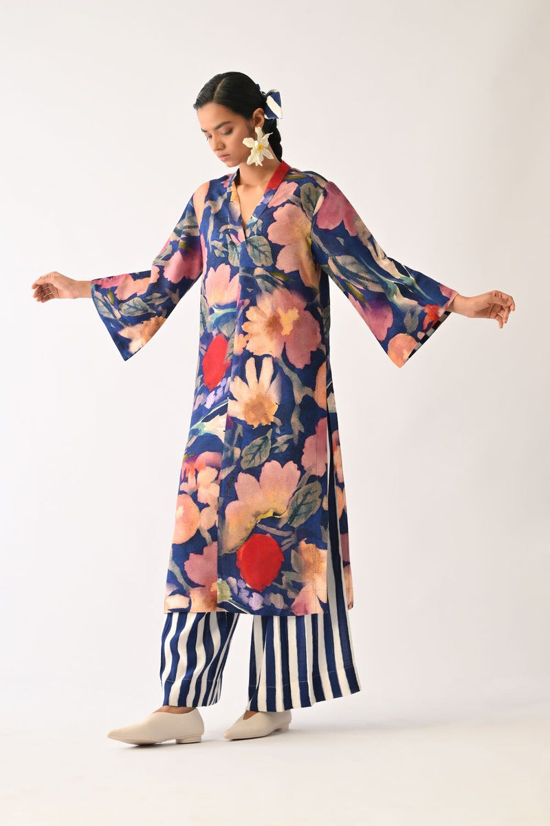 Liberty RB Kurta Set cotton light kurta set by O'Frida in royal blue for women Worldwide