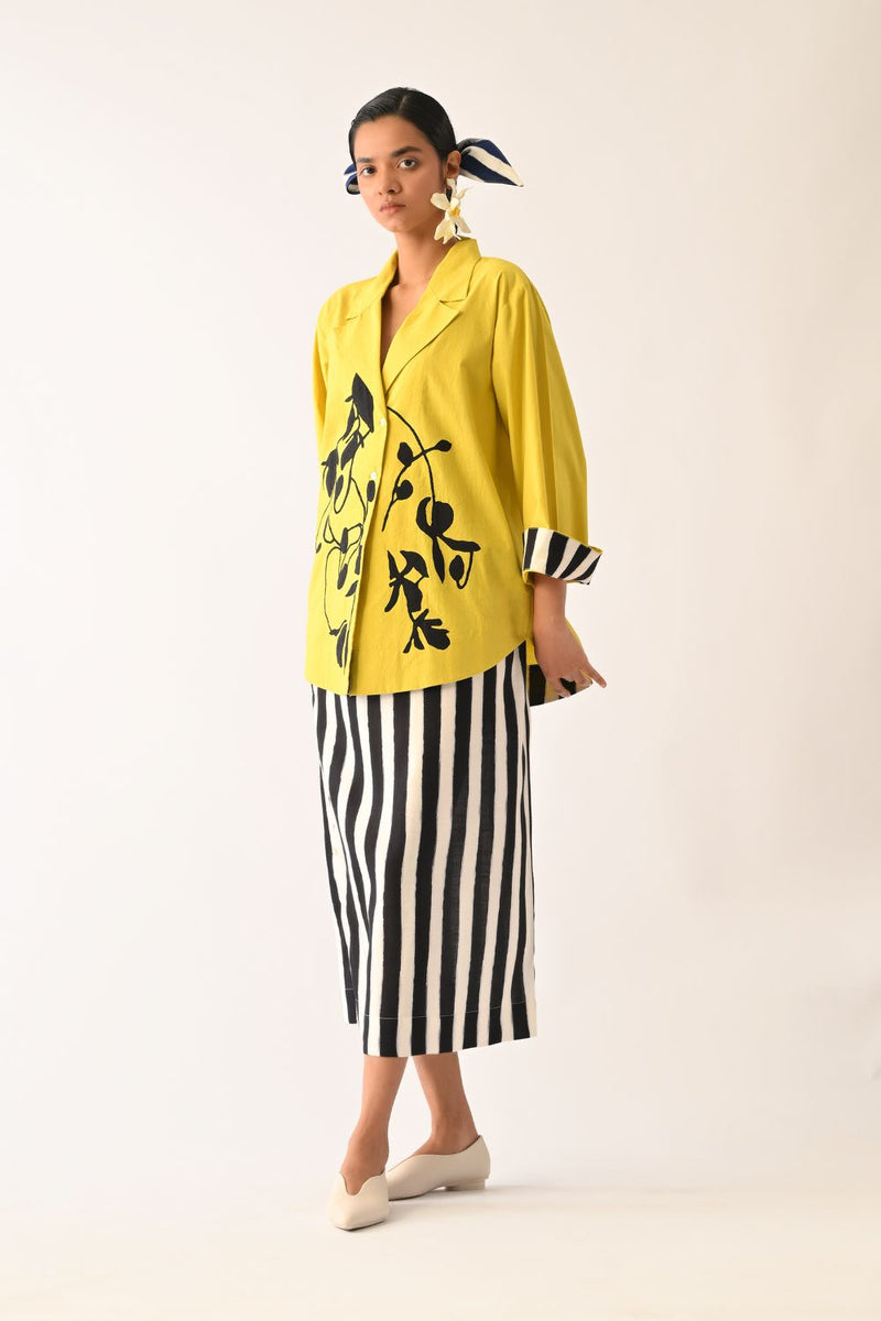 Mono Citrus Appliqué Jacket poplin jacket/overlay by O'Frida in citrus for women Worldwide