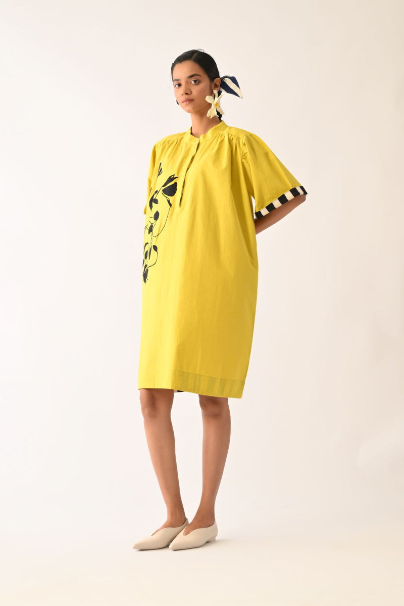 Mono Citrus Beach Appliqué Dress poplin dress by O'Frida in citrus for women Worldwide