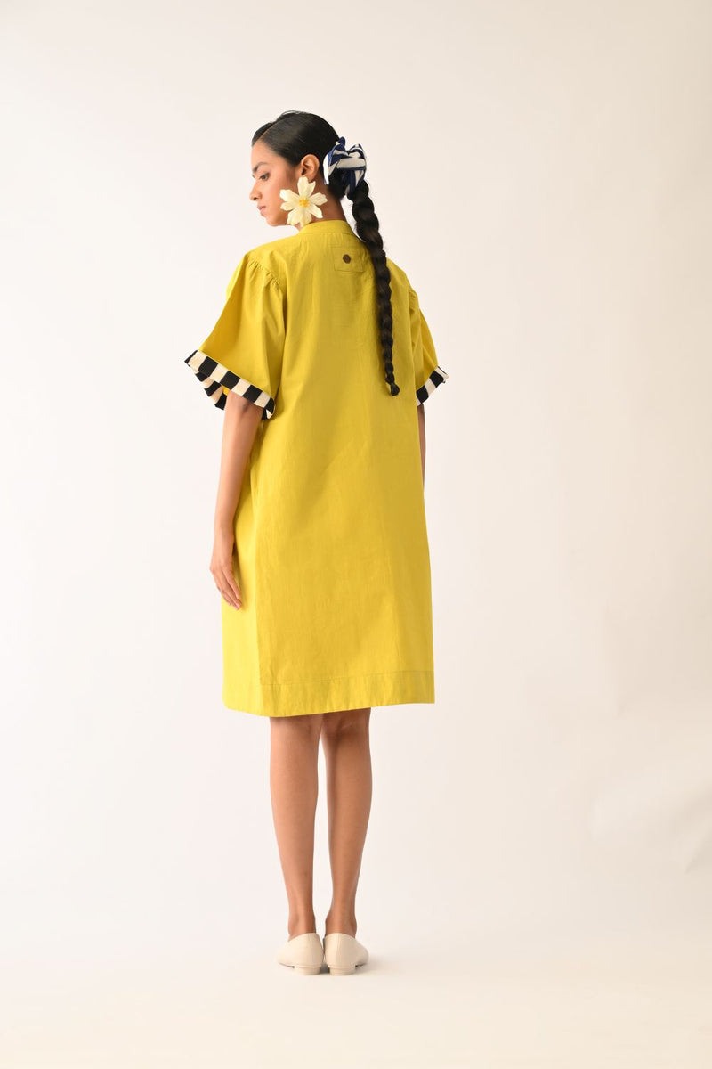Mono Citrus Beach Appliqué Dress poplin dress by O'Frida in citrus for women Worldwide