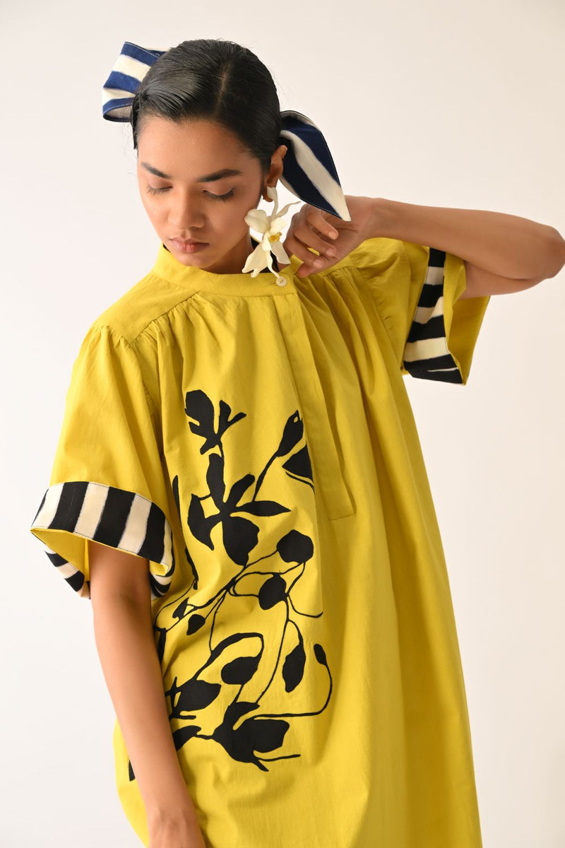 Mono Citrus Beach Appliqué Dress poplin dress by O'Frida in citrus for women Worldwide