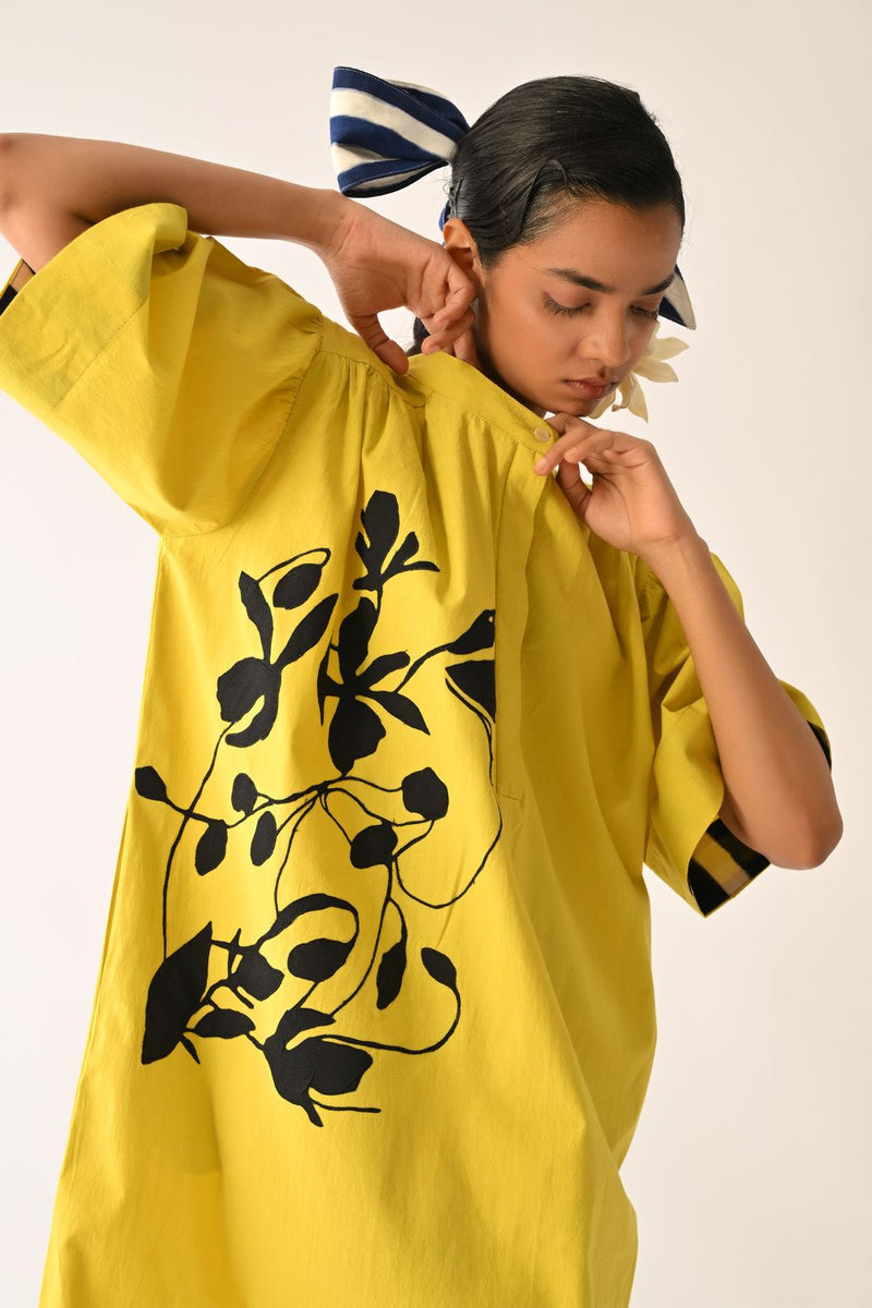 Mono Citrus Beach Appliqué Dress poplin dress by O'Frida in citrus for women Worldwide