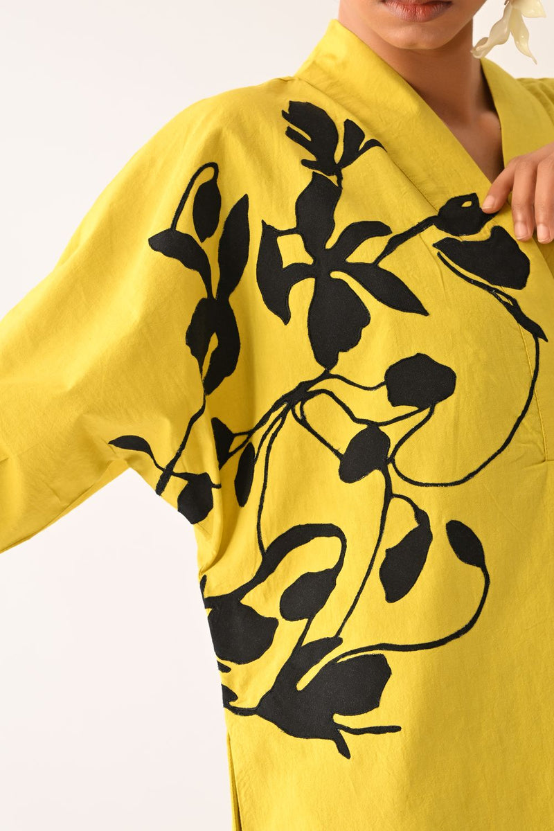 Mono Citrus Sicily Appliqué Dress poplin dress by O'Frida in citrus for women Worldwide
