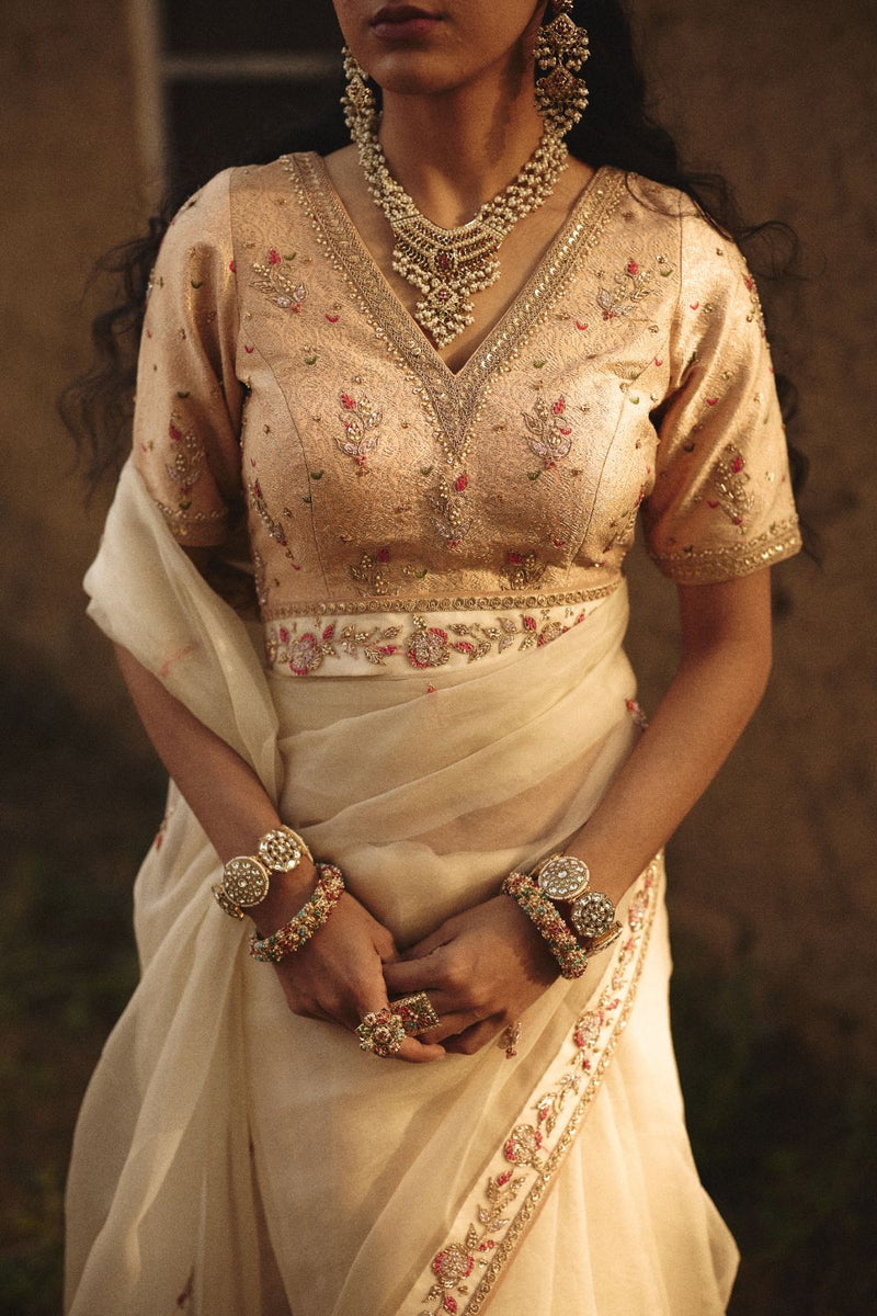 OJASVI BLOUSE brocade by Rashika Mittal in multi color for women Worldwide