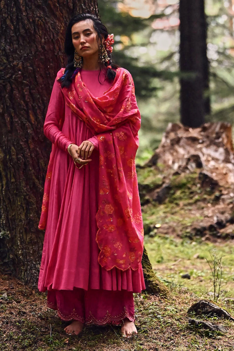 Osis Anarkali Set cotton silk by Paulmi & Harsh-kahan Sep'26 in pink for women Worldwide
