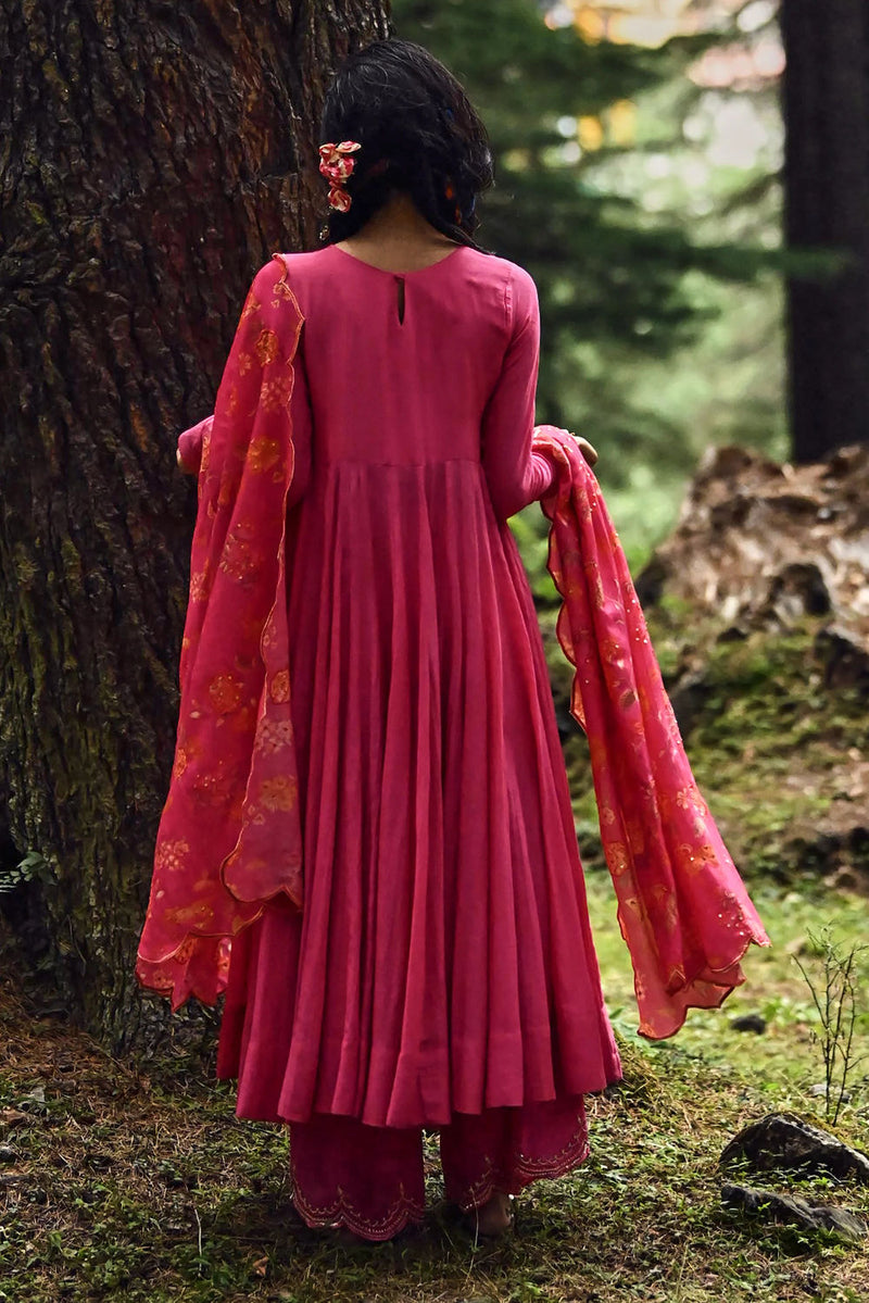 Osis Anarkali Set cotton silk by Paulmi & Harsh-kahan Sep'26 in pink for women Worldwide