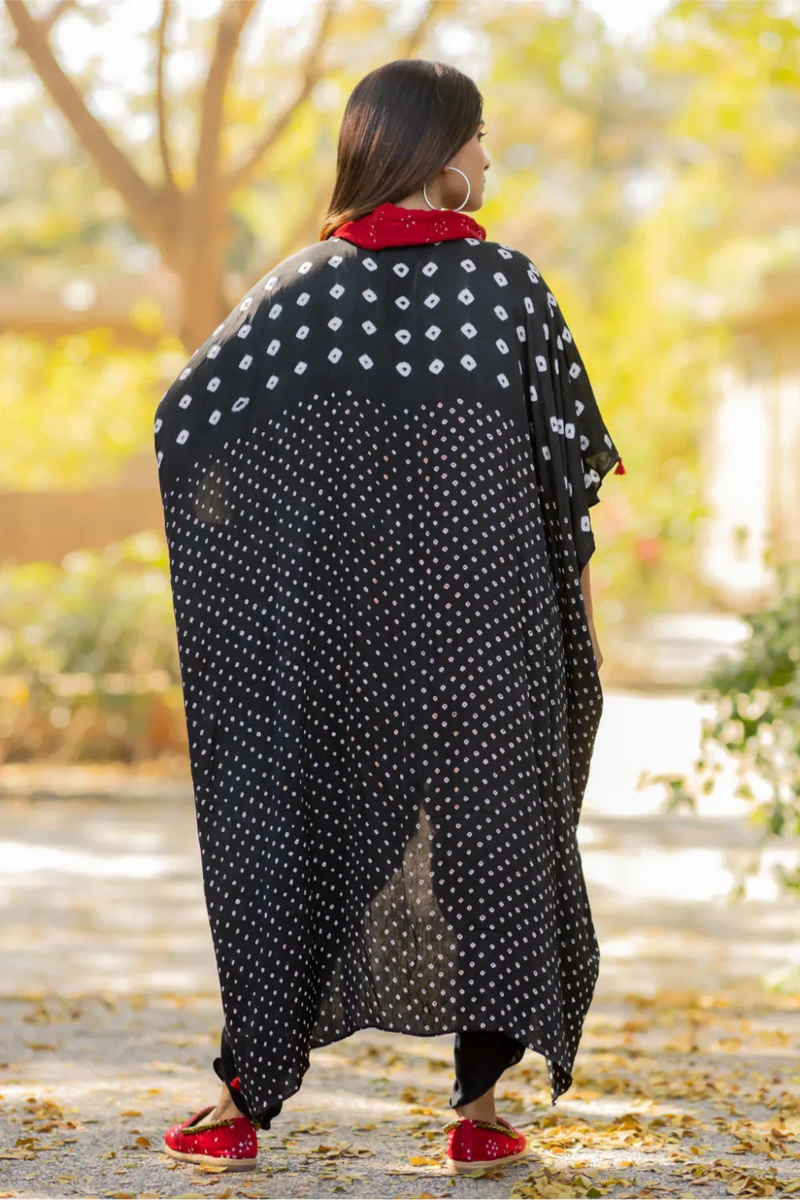 OVERLAP COWL TOP-BLACK1 silk by Dyelogue in black color for women Worldwide
