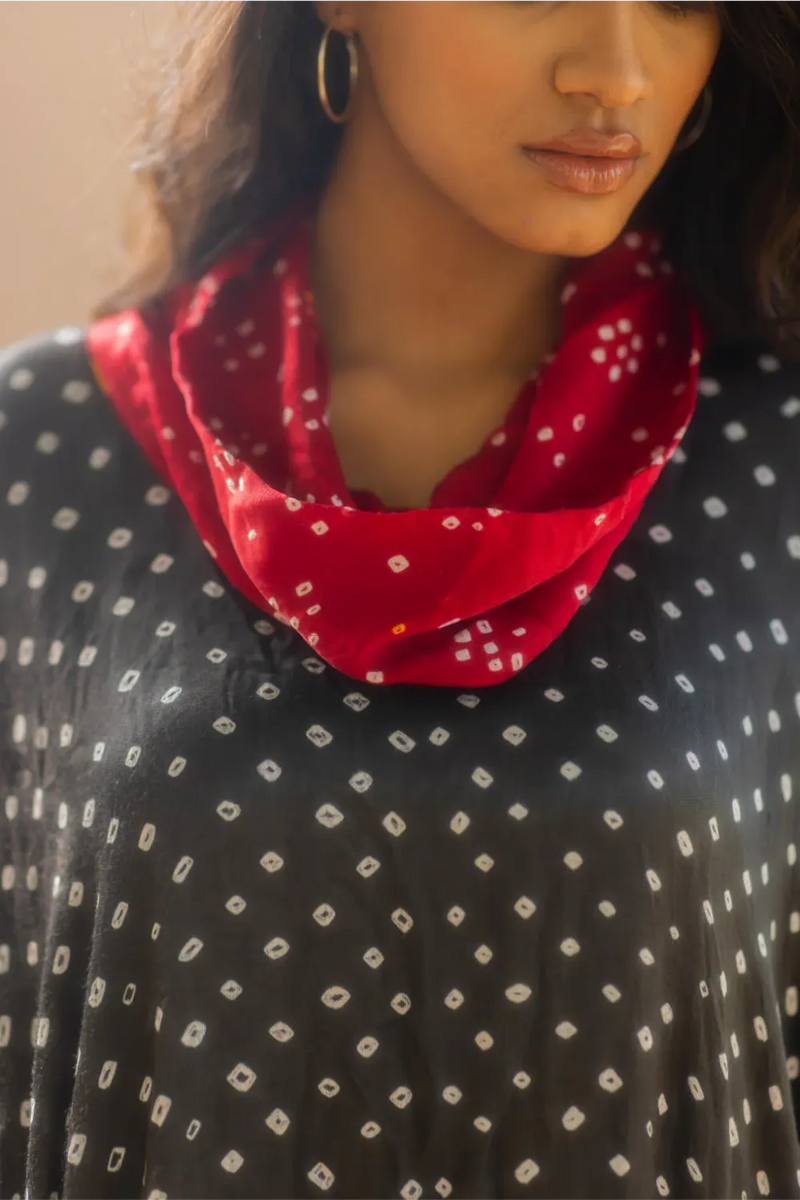 OVERLAP COWL TOP-BLACK2 silk by Dyelogue in black color for women Worldwide