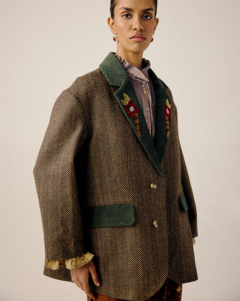 OVERSIZED BLAZER-Peony Emb. by CORD for women Worldwide