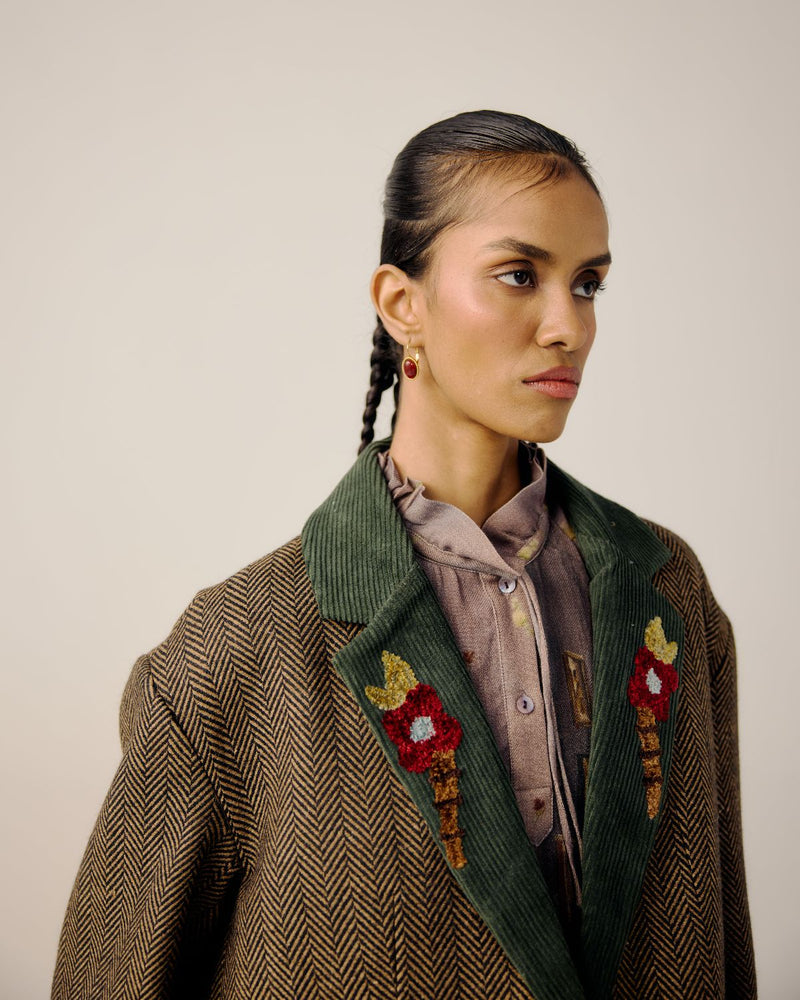 OVERSIZED BLAZER-Peony Emb. by CORD for women Worldwide