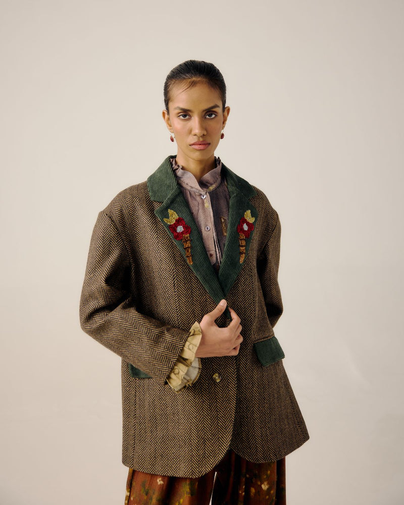OVERSIZED BLAZER-Peony Emb. by CORD for women Worldwide