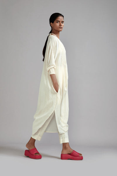 Offwhite Smocked Cowl Tunic