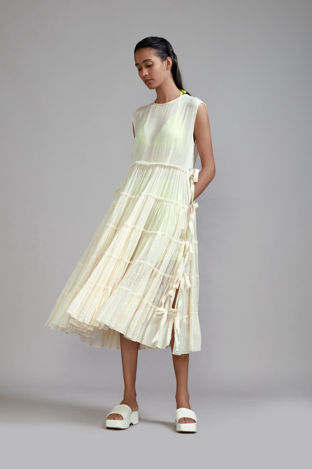 Off-White Tiered Tie Tunic