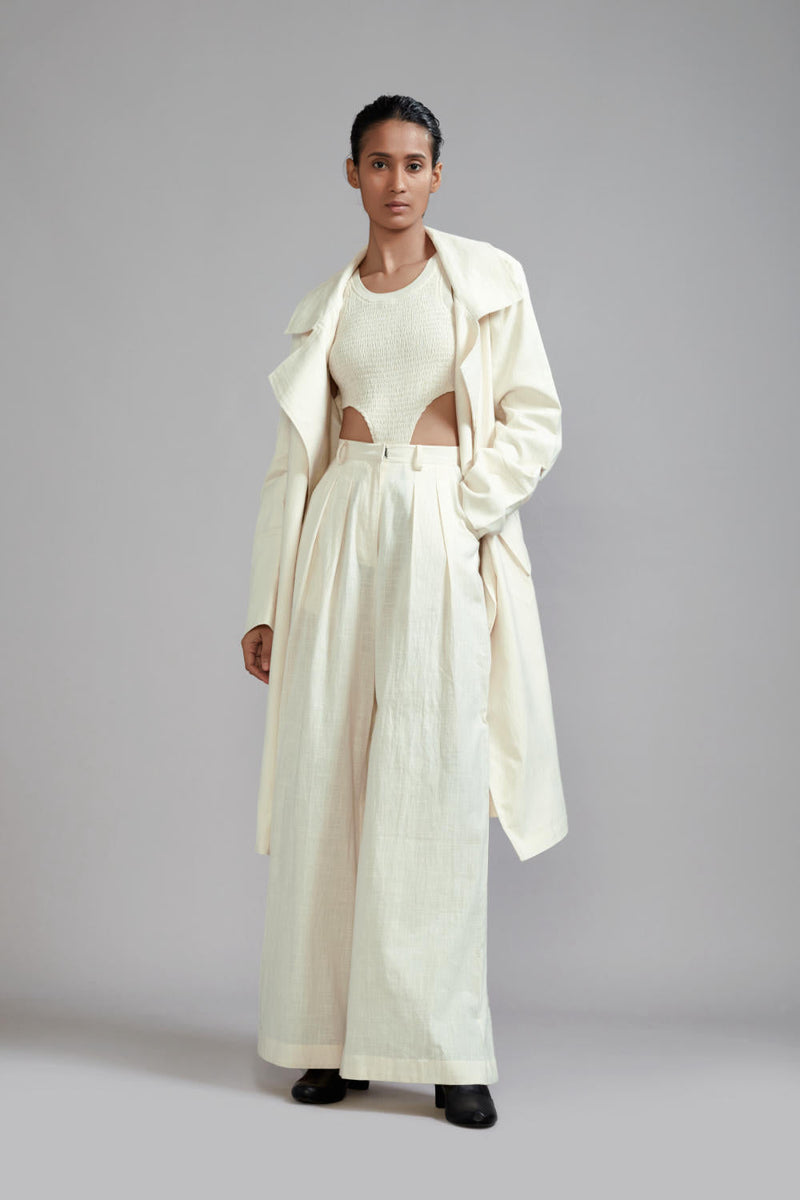 Off-White Trench Jacket cotton Jackets and Overlays by Mati in white color for women Worldwide