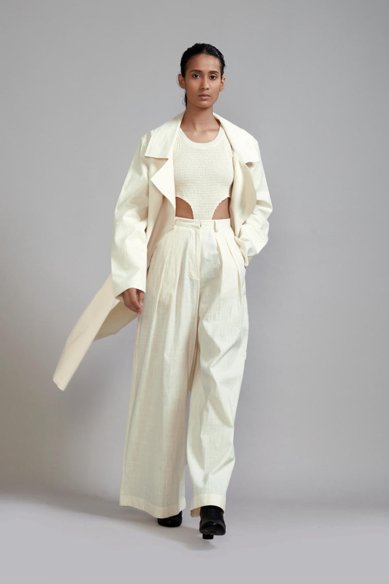 Off-White Trench Jacket cotton Jackets and Overlays by Mati in white color for women Worldwide