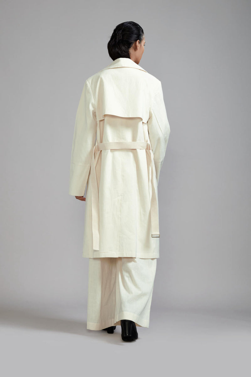 Off-White Trench Jacket cotton Jackets and Overlays by Mati in white color for women Worldwide