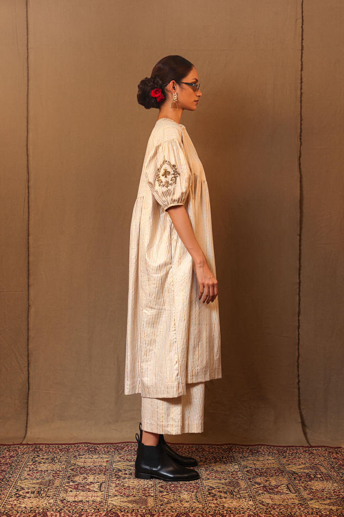 Off-White STR EMB Club Acra Tunic 100% cotton by Mati in white color for women Worldwide