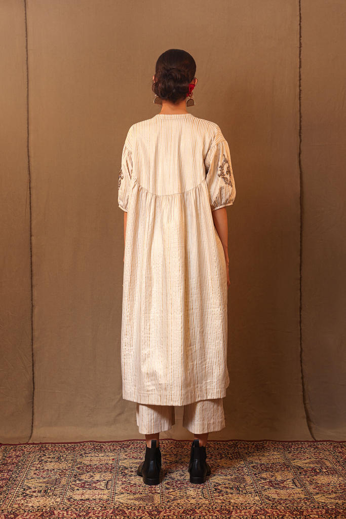 Off-White STR EMB Club Acra Tunic 100% cotton by Mati in white color for women Worldwide