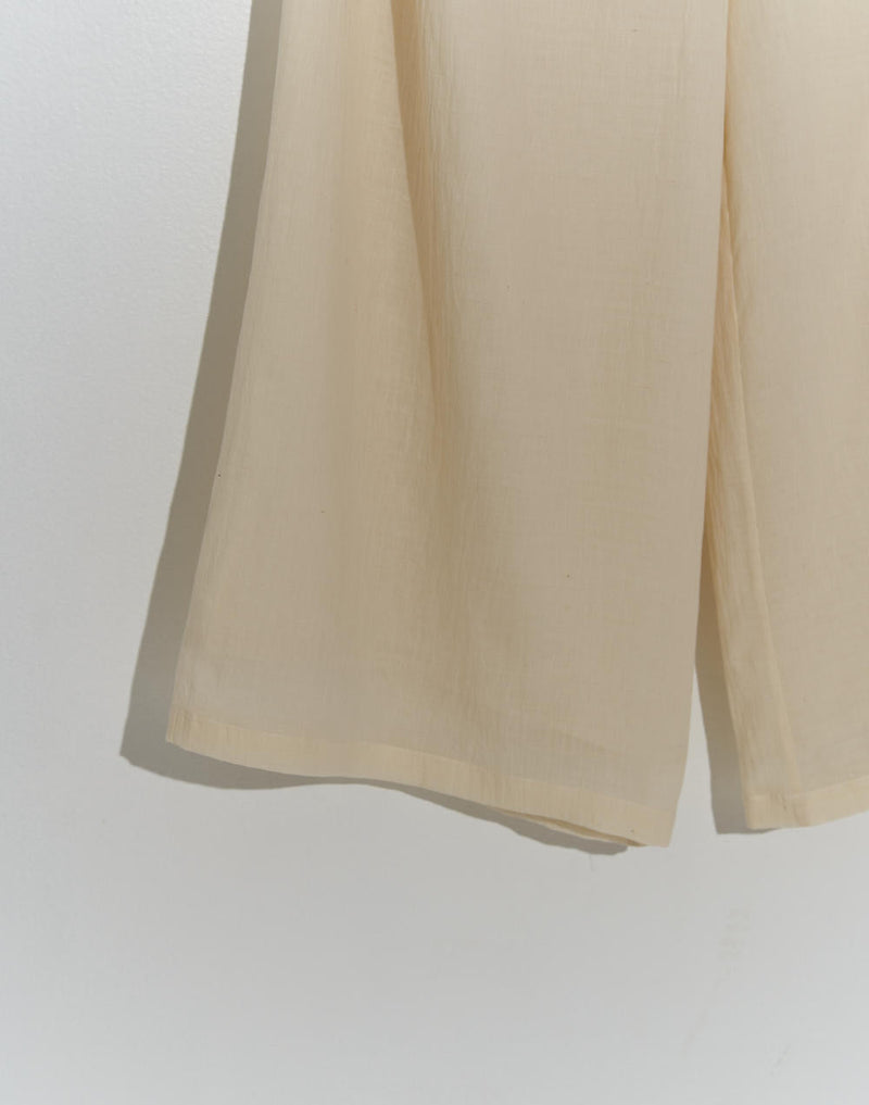Off-White wide-legged Relaxed Pants 100% cotton by World of Crow in white color for women Worldwide