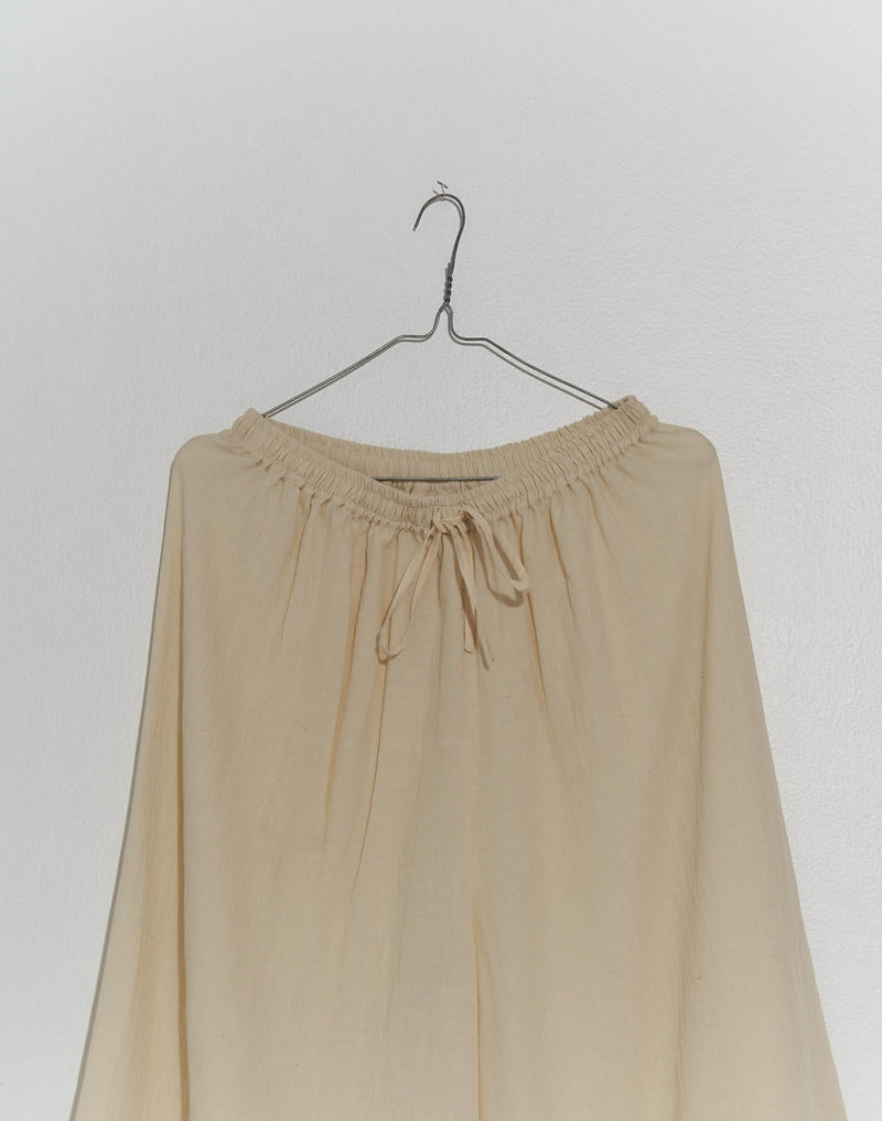 Off-White wide-legged Relaxed Pants 100% cotton by World of Crow in white color for women Worldwide