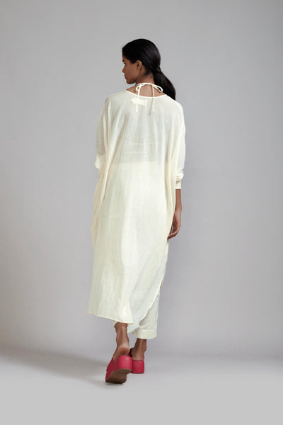 Offwhite Smocked Cowl Tunic