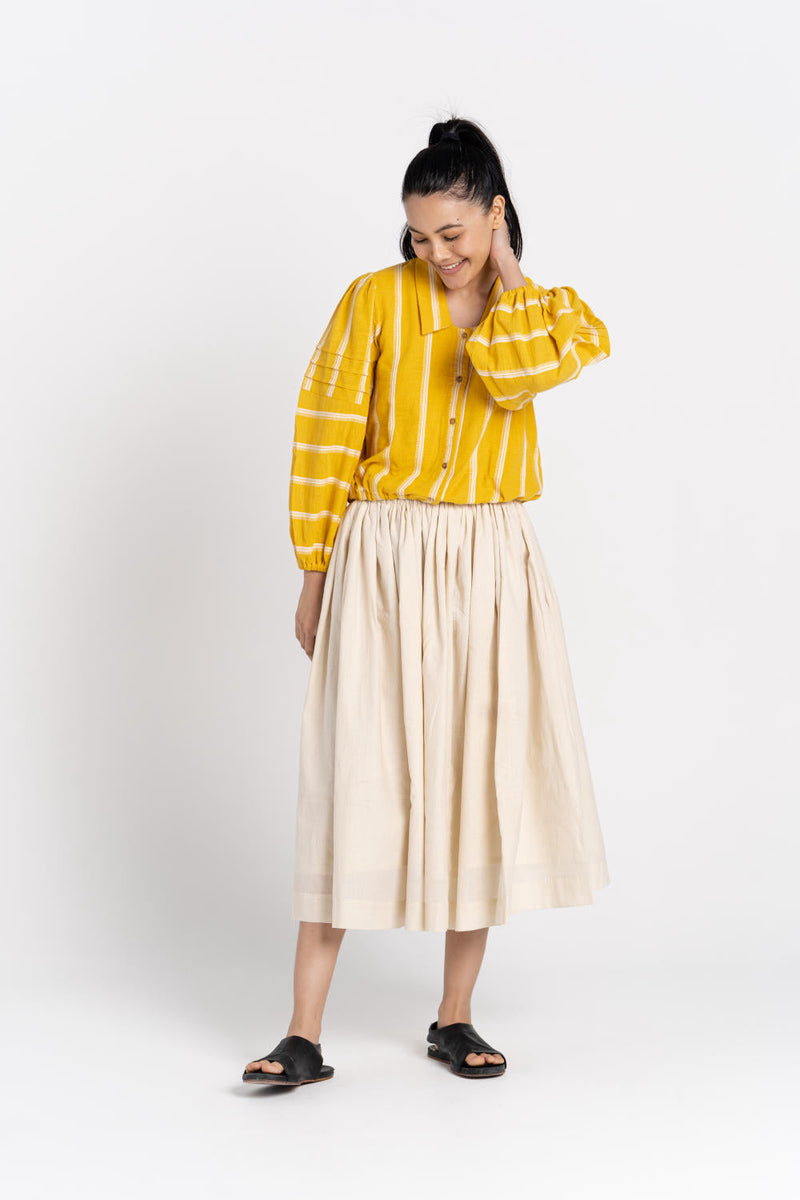 Off - white organic pleated skirt - Off - White Skirts by World of Crow in white color for women Worldwide