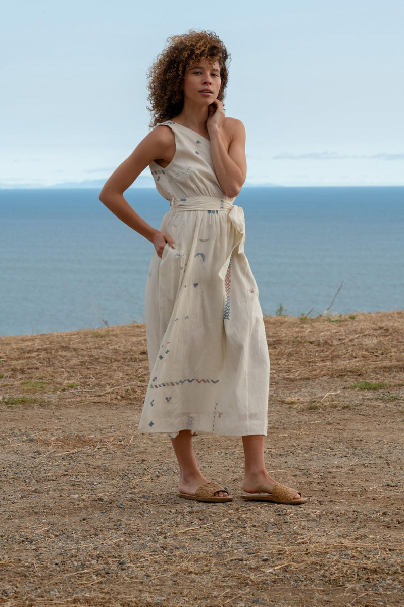 Off white one-shoulder dress mul Dresses,Short and Midi Dresses by World of Crow in multi color for women Worldwide