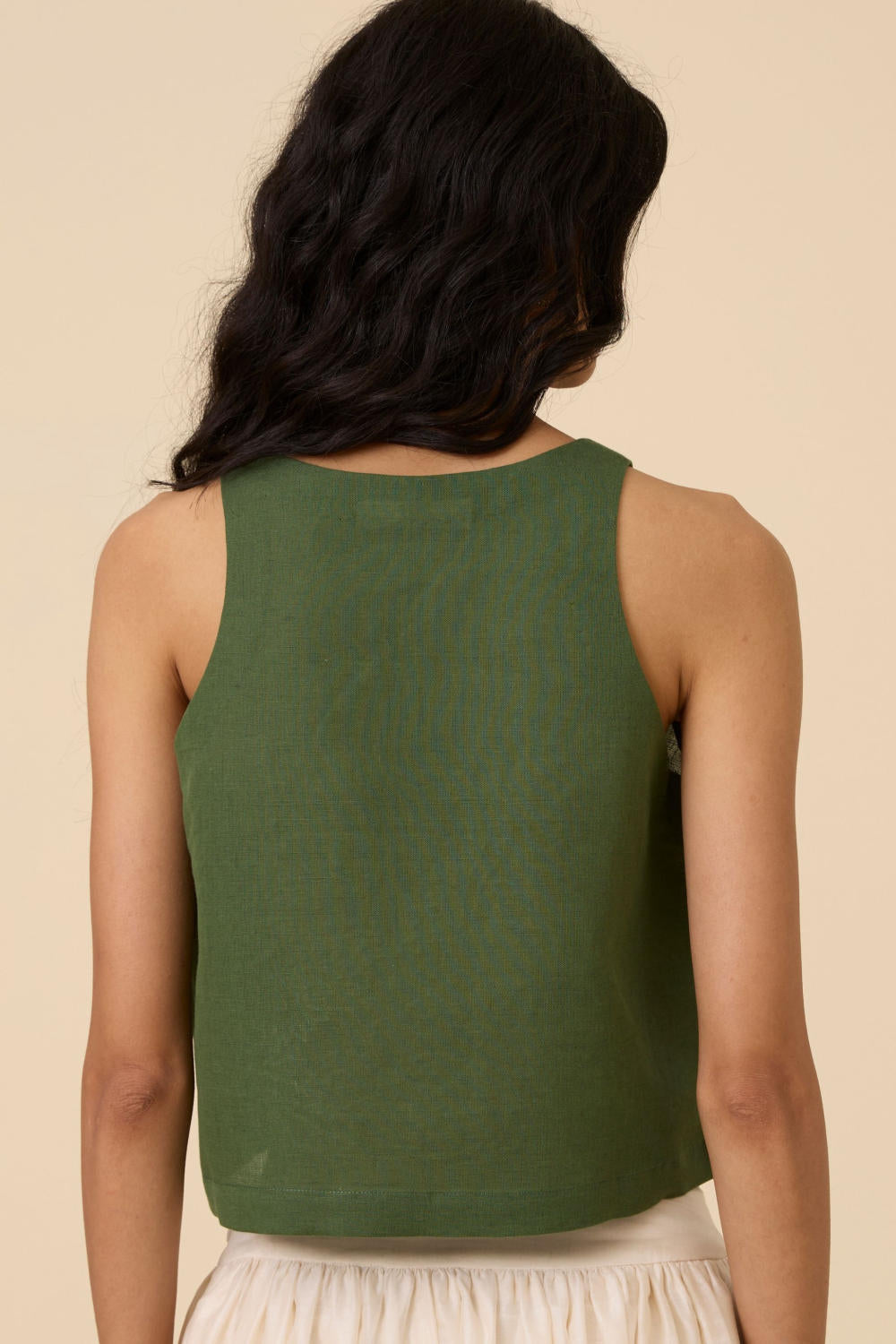 Olena Green Embroidered Top