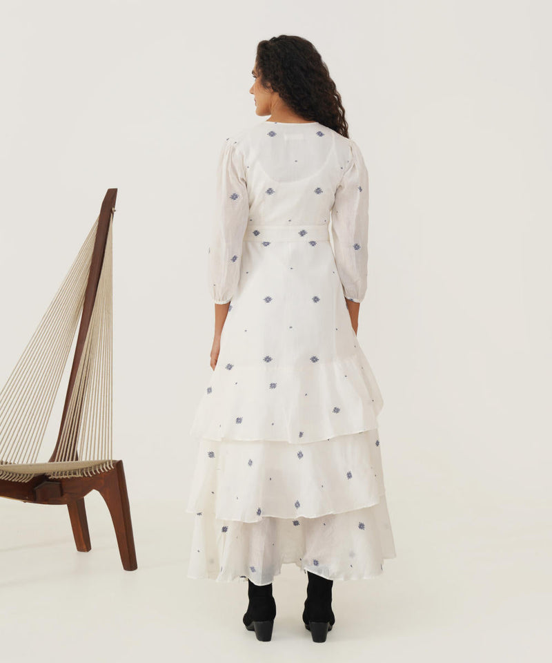 OLIVE DRESS 100% cotton by Indigo Dreams in white color for women Worldwide