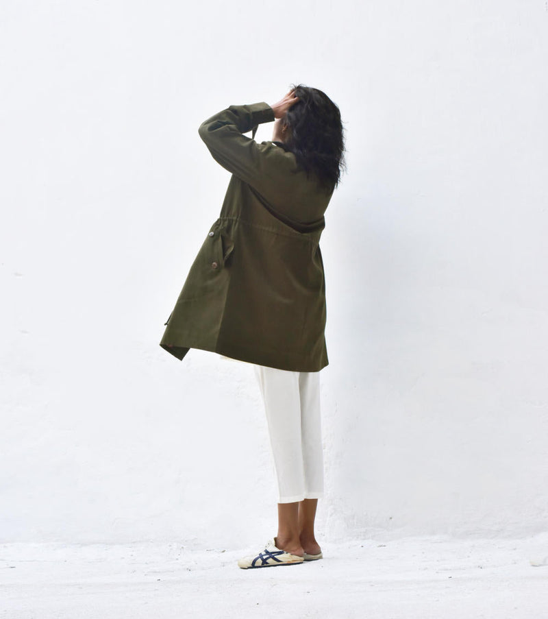 Olive Parka Jacket Jackets & Overlays by Khara Kapas for women Worldwide